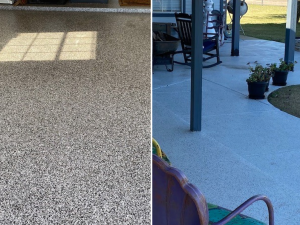 Garage floor and patio floor epoxy flake finish customer review